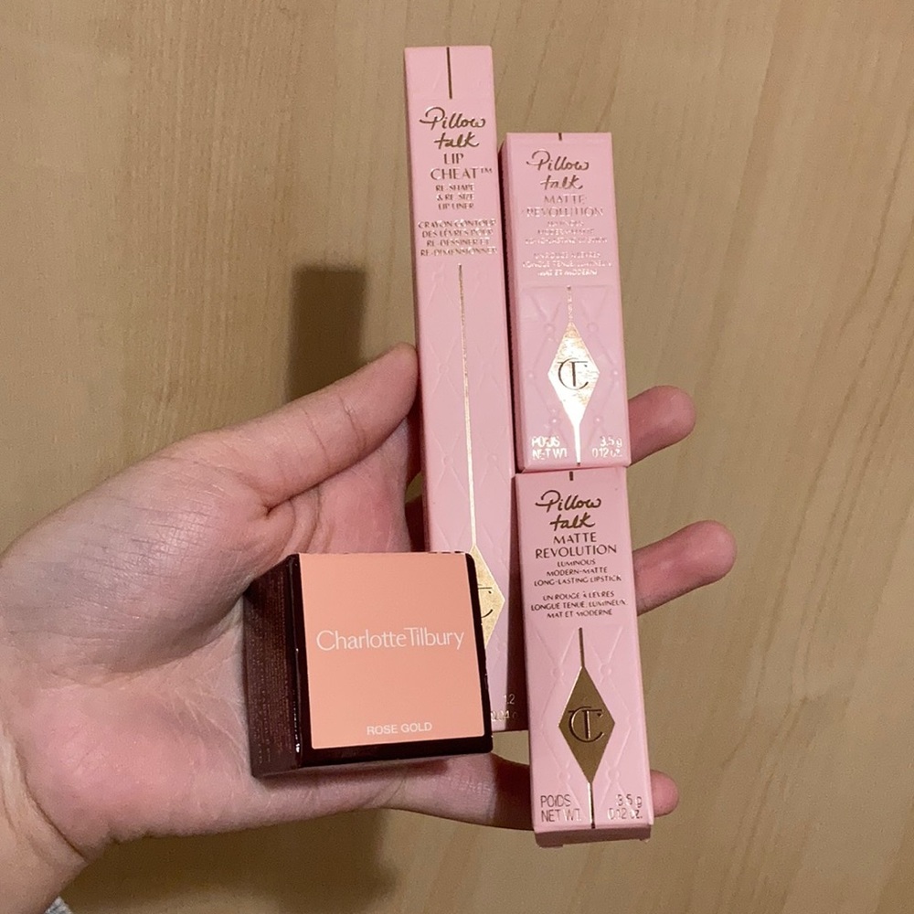 Charlotte Tilbury Pillow Talk Lipsticks, Lip Liner, and Eyes to Mesmerize Bundle